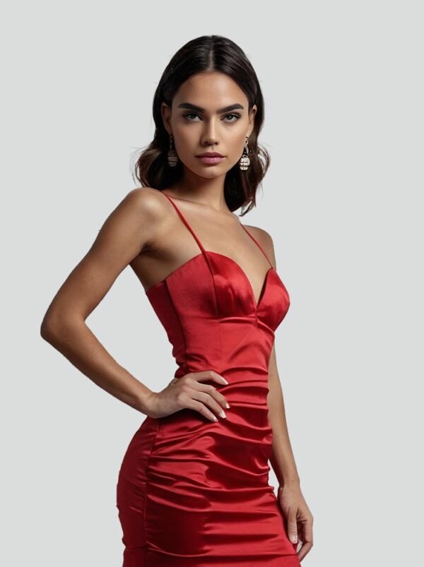 Natalie Faux Leather Mini Dress - Image 2
